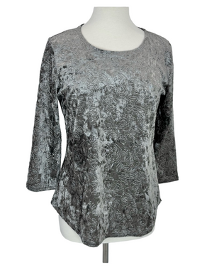 Judy Logan embossed silver velvet top